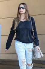 SOFIA VERGARA in Rpped Jeans at a Tanning Salon in Beverly Hills 05/23/2018