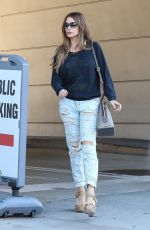 SOFIA VERGARA in Rpped Jeans at a Tanning Salon in Beverly Hills 05/23/2018