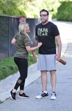 TORI SPELLING and Dean McDermott Out for a Power Walk in Los Angeles 04/25/2018