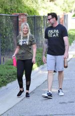 TORI SPELLING and Dean McDermott Out for a Power Walk in Los Angeles 04/25/2018