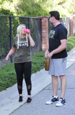 TORI SPELLING and Dean McDermott Out for a Power Walk in Los Angeles 04/25/2018