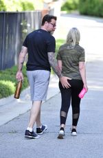 TORI SPELLING and Dean McDermott Out for a Power Walk in Los Angeles 04/25/2018
