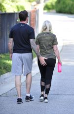 TORI SPELLING and Dean McDermott Out for a Power Walk in Los Angeles 04/25/2018