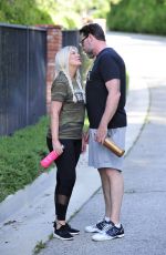 TORI SPELLING and Dean McDermott Out for a Power Walk in Los Angeles 04/25/2018