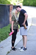 TORI SPELLING and Dean McDermott Out for a Power Walk in Los Angeles 04/25/2018