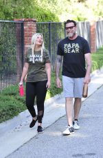 TORI SPELLING and Dean McDermott Out for a Power Walk in Los Angeles 04/25/2018