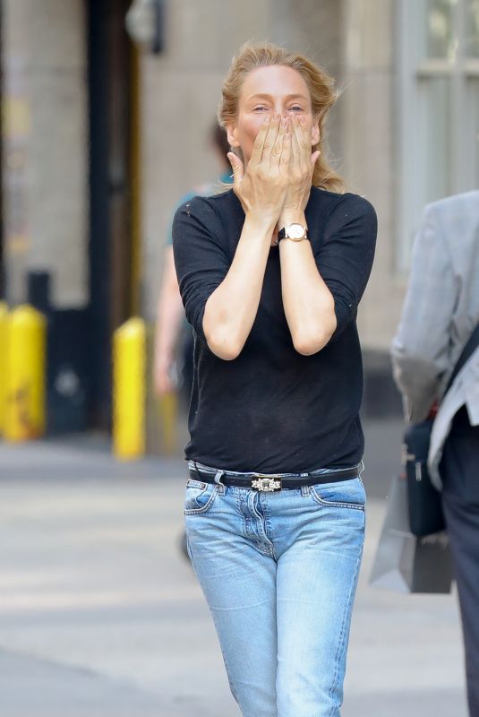 UMA THURMAN in Jeans Out in New York 05/15/2018