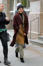 VANESSA HUDGENS on the Set of Second Act in New York 05/06/2018