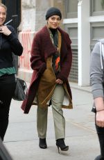 VANESSA HUDGENS on the Set of Second Act in New York 05/06/2018