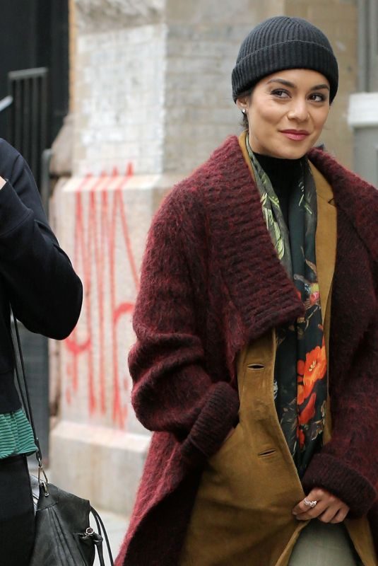 VANESSA HUDGENS on the Set of Second Act in New York 05/06/2018