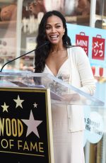 ZOE SALDANA Honored with Star on the Hollywood Walk of Fame in Los Angeles 05/03/2018