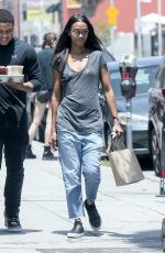 ZOE SALDANA in Jeans Out for Coffee in Los Angeles 05/28/2018