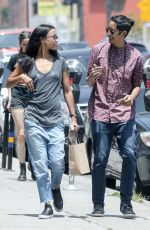 ZOE SALDANA in Jeans Out for Coffee in Los Angeles 05/28/2018
