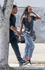 ZOE SALDANA in Jeans Out for Coffee in Los Angeles 05/28/2018