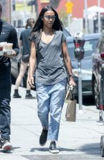 ZOE SALDANA in Jeans Out for Coffee in Los Angeles 05/28/2018