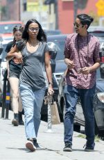 ZOE SALDANA in Jeans Out for Coffee in Los Angeles 05/28/2018