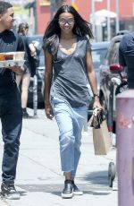 ZOE SALDANA in Jeans Out for Coffee in Los Angeles 05/28/2018