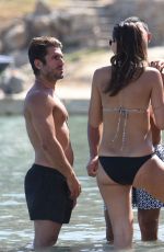 AMY JACKSON and KINBERLEY GARNER in Bikinis at a Beach in Mykonos 06/13/2018