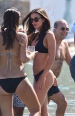 AMY JACKSON and KINBERLEY GARNER in Bikinis at a Beach in Mykonos 06/13/2018