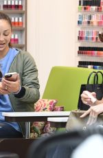 ASHEY GREENE and CARA SANTANA at a Nail Salon in Beverly Hills 06/06/2018