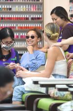 ASHEY GREENE and CARA SANTANA at a Nail Salon in Beverly Hills 06/06/2018