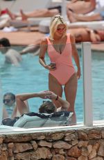 ASHLEY JAMES in Swimsuit at a Pool in Ibiza 06/06/2018