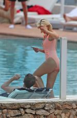 ASHLEY JAMES in Swimsuit at a Pool in Ibiza 06/06/2018