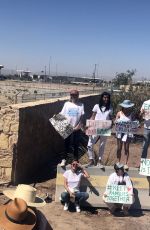 BELLA and DANI THORNE at Rally in Support of Refugee Children and Families Seeking Asylum in Tornillo 06/24/2018