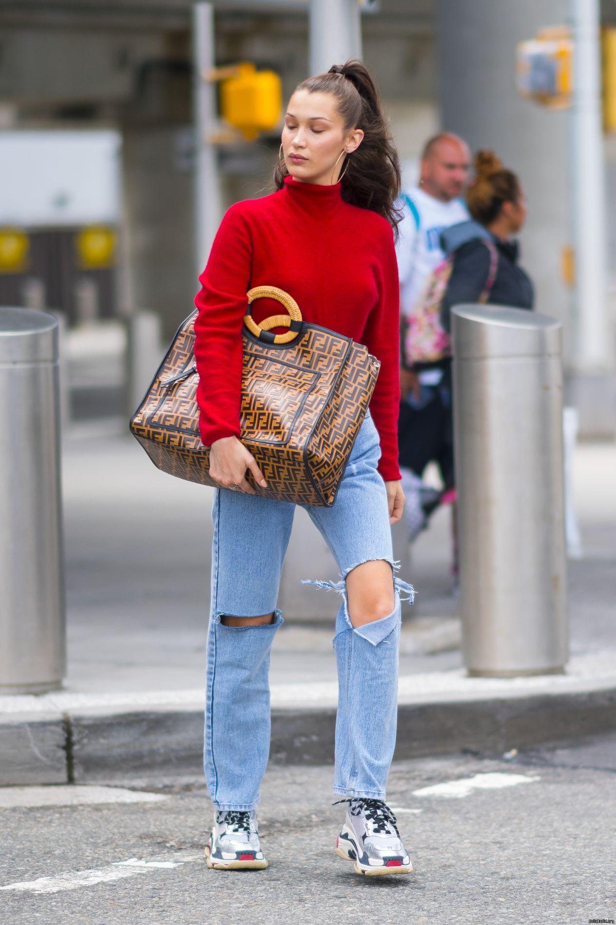 BELLA HADID in Ripped Jeans at JFK Airport in New York 06/02/2018 ...