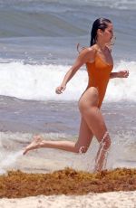 BELLA HADID in Swimsuit at a Beach in Cancun 06/06/2018
