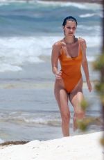 BELLA HADID in Swimsuit at a Beach in Cancun 06/06/2018