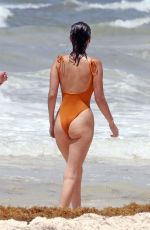 BELLA HADID in Swimsuit at a Beach in Cancun 06/06/2018