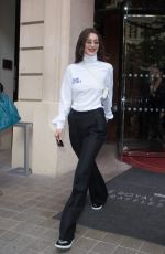 BELLA HADID Leaves Her Hotel in Paris 06/22/2018
