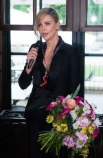 CHARLIZE THERON Receiving Swarovski Crystal of Hope Award in Vienna 05/31/2018