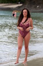 CHARLOTTE CROSBY in Swimsuit at a Beach in Saint Lucia 06/13/2018