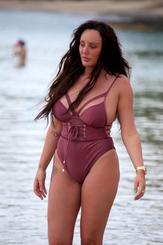 CHARLOTTE CROSBY in Swimsuit at a Beach in Saint Lucia 06/13/2018