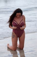 CHARLOTTE CROSBY in Swimsuit at a Beach in Saint Lucia 06/13/2018