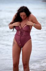 CHARLOTTE CROSBY in Swimsuit at a Beach in Saint Lucia 06/13/2018