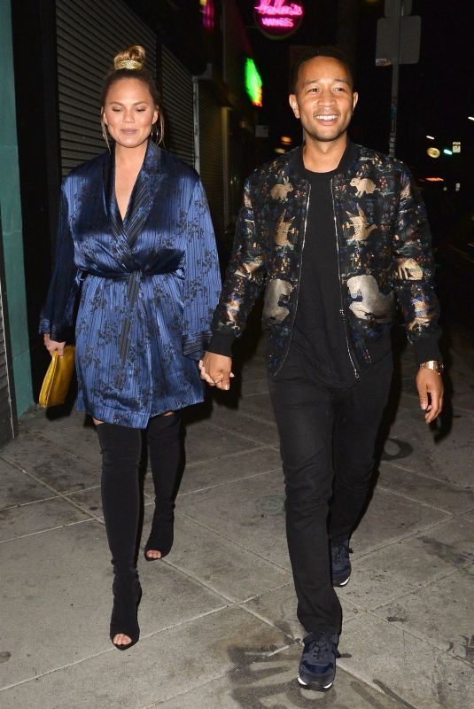 CHRISSY TEIGEN and John Legend at Jon & Vinny’s Restaurant in Los Angeles 06/25/2018