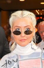 CHRISTINA AGUILERA Leaves TRL Studios in New York 05/13/2018