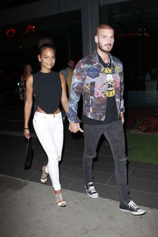 CHRISTINA MILIAN and Matt Pokora at Boa Steakhouse in Los Angeles 06/07/2018