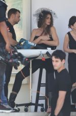 CINDY CRAWFORD on the Set of a Photoshoot in Los Angeles 06/29/2018