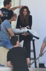 CINDY CRAWFORD on the Set of a Photoshoot in Los Angeles 06/29/2018