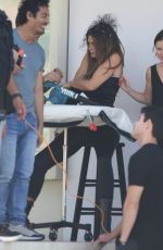 CINDY CRAWFORD on the Set of a Photoshoot in Los Angeles 06/29/2018