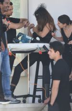 CINDY CRAWFORD on the Set of a Photoshoot in Los Angeles 06/29/2018