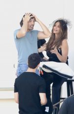 CINDY CRAWFORD on the Set of a Photoshoot in Los Angeles 06/29/2018