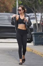 DAKOTA JOHNSON in Tights Leaves Pilates Class in Los Angeles 06/18/2018