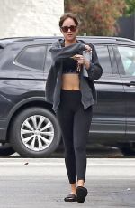 DAKOTA JOHNSON in Tights Leaves Pilates Class in Los Angeles 06/18/2018