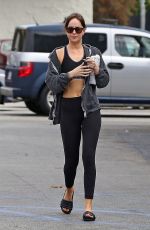 DAKOTA JOHNSON in Tights Leaves Pilates Class in Los Angeles 06/18/2018