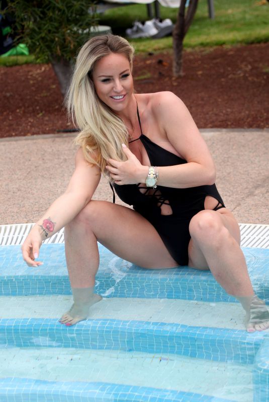 DANIELLE MASON in Swimsuits at a Pool in Spain 05/01/2018